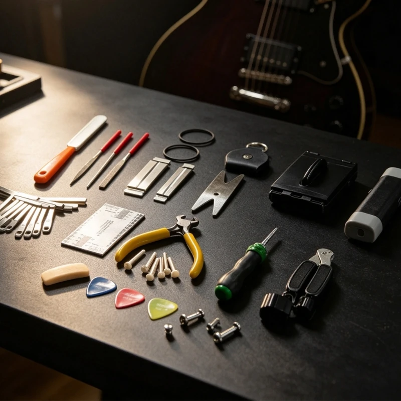 Guitar Maintenance Tool Set for Daily String Change and Routine Care, Assorted Repair Tools for Beginners, Lesson Use, and 69HD