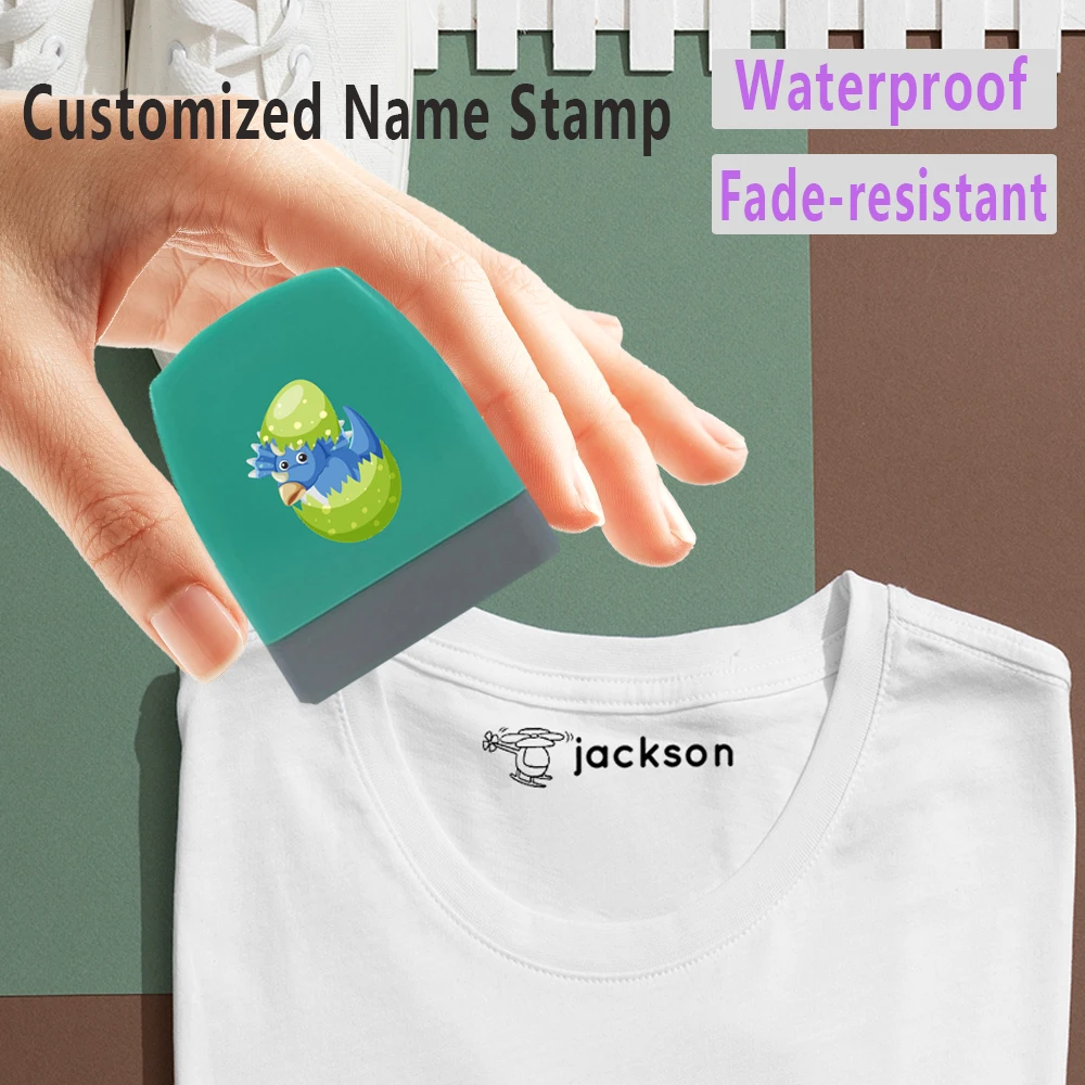 Creative Dinosaur Hatch Crystal Sticker Design Custom Name Seal Self-inkingSchool Daycare Essentials For Fabric Plastic Label