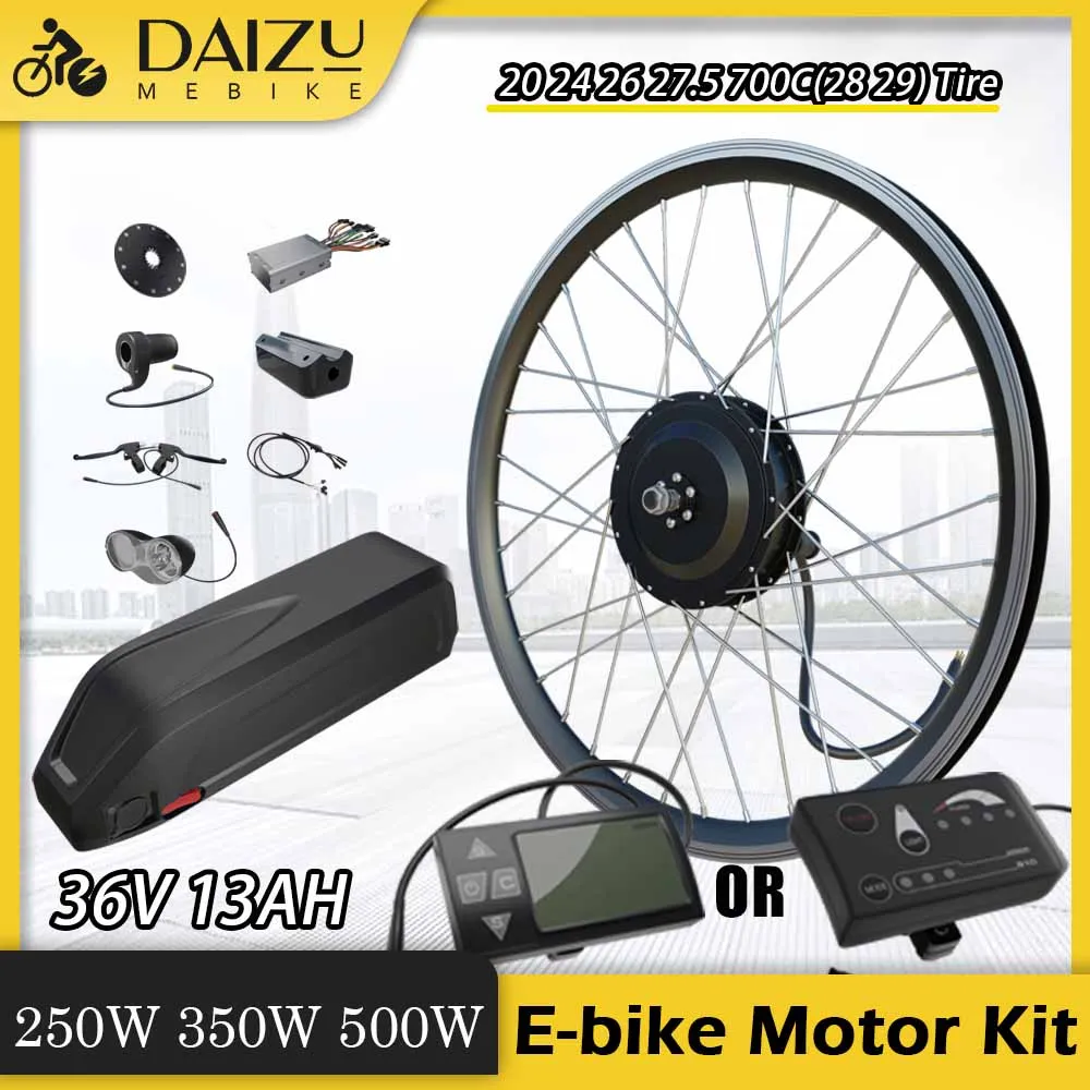 

36V 250W 350W 500W E-Bike Conversion Kit Front Rear Wheel Hub Motor 13AH Battery Electric Bicycle Conversion Kit High Speed