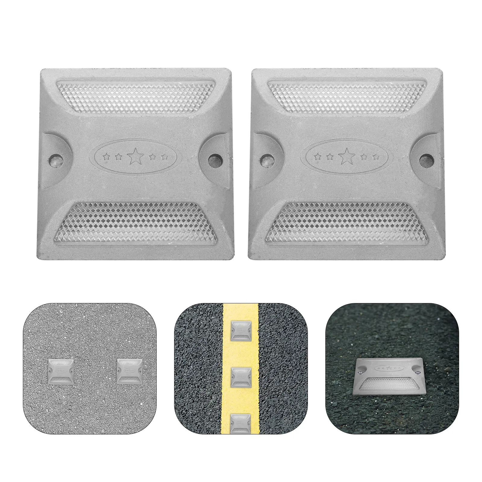 2pcs-reflective-road-pavement-markers-strong-construction-driveway-reflectors-for-nighttime-city-street-yard