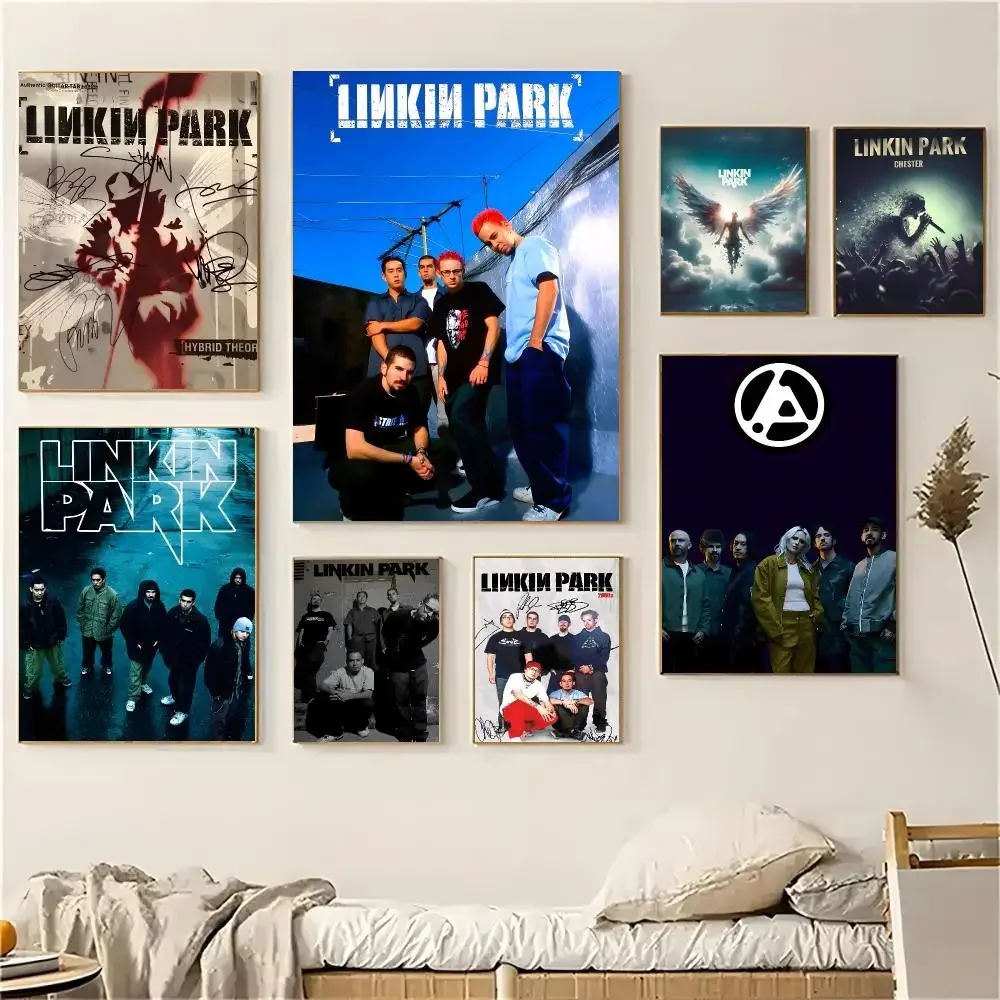 Rock Band L-Linkin Park Poster Self-adhesive Decal Living Room Bedroom Party Bar Decor Moisture-proof Fade-resistant HD