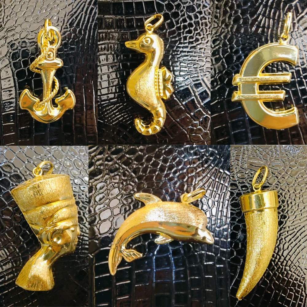 Hip Hop Persönlichkeit Anhänger Gold Farbe Krokodil Meerjungfrau Glück Tasche Form Anhänger für Frauen Männer Trend Kupfer Schmuck Zubehör – Detail 6