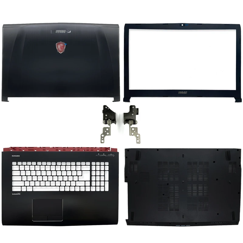 Imagem -01 - para Msi Ge72 6qd Ge72 6qe Ge72 6qf Ge72vr Ms1792 Ms-1795 Lcd Superior Capa Traseira Quadro Dianteiro Resto de Mão Caixa Inferior Dobradiças para msi ge72 6qd ge72 6qe ge72 6qf ge72vr ms1792 ms 1795 lcd superior capa traseira quadro dianteiro resto de mao caixa inferior dobradicas 01