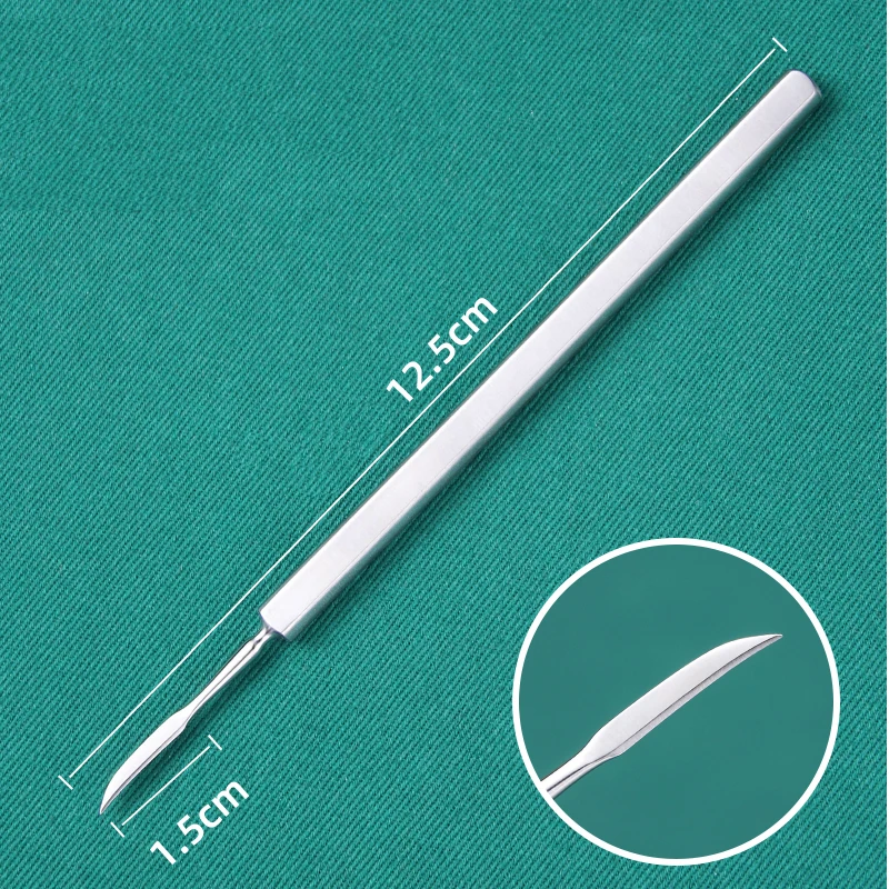 Ophthalmic foreign body needle shovel straight curved tip instrument tool stainless steel titanium alloy willow blade iris knife