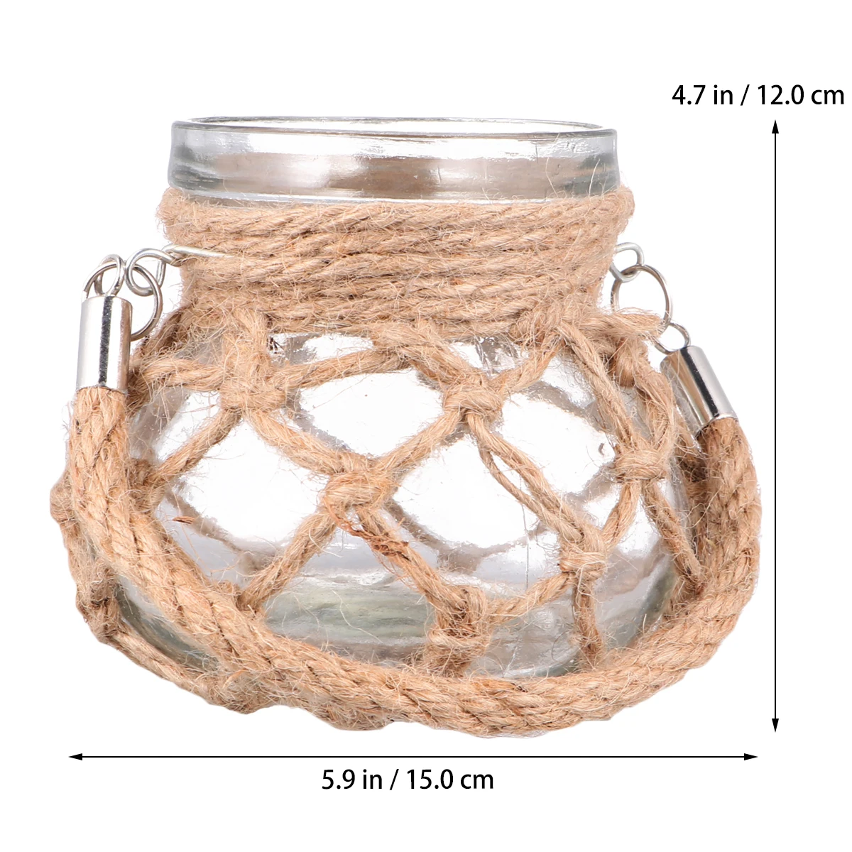 

Retro Glass Vase Gourd Pattern Rope Design Hydroponics Planter For Home Office Living Room Flowerpot Green Plant Container