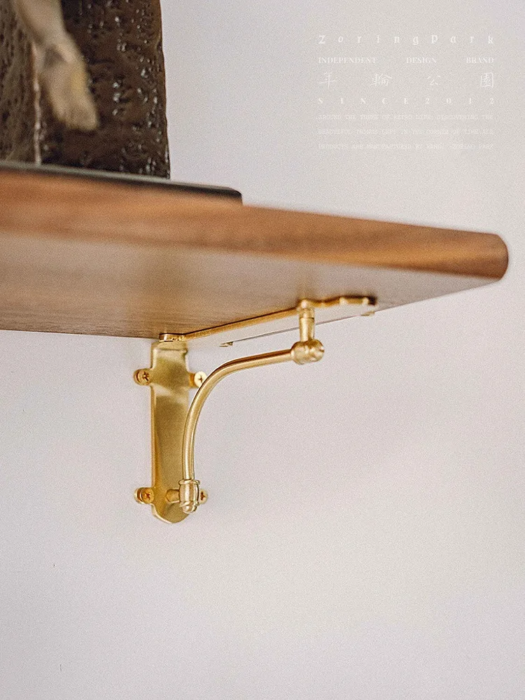 Retro Brass Laminate Rack Storage Support Triangle Bracket Chrome Plated