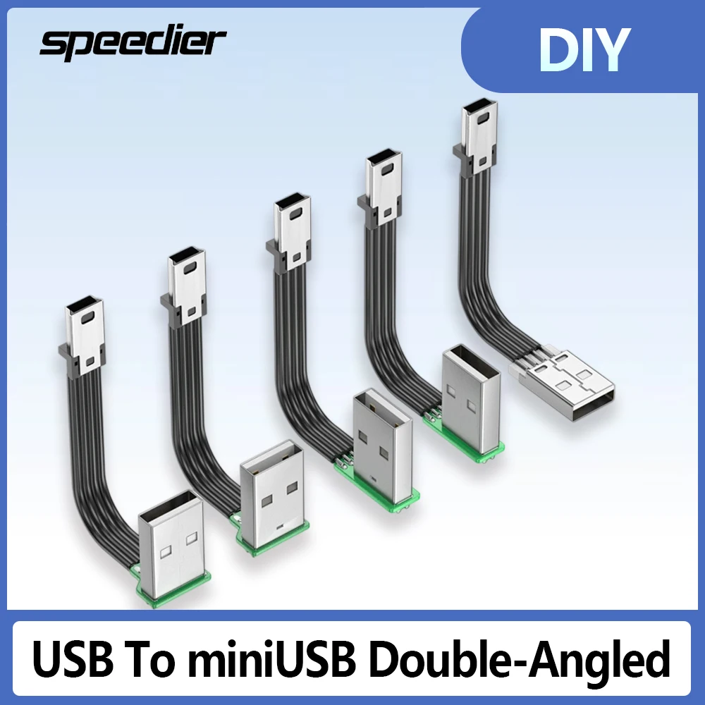 

MiniUSB To USB Silicone Type - T Charging Cable Up Down Left Right Angled for Computer Car Driving Recorders Tablet Laptop PC