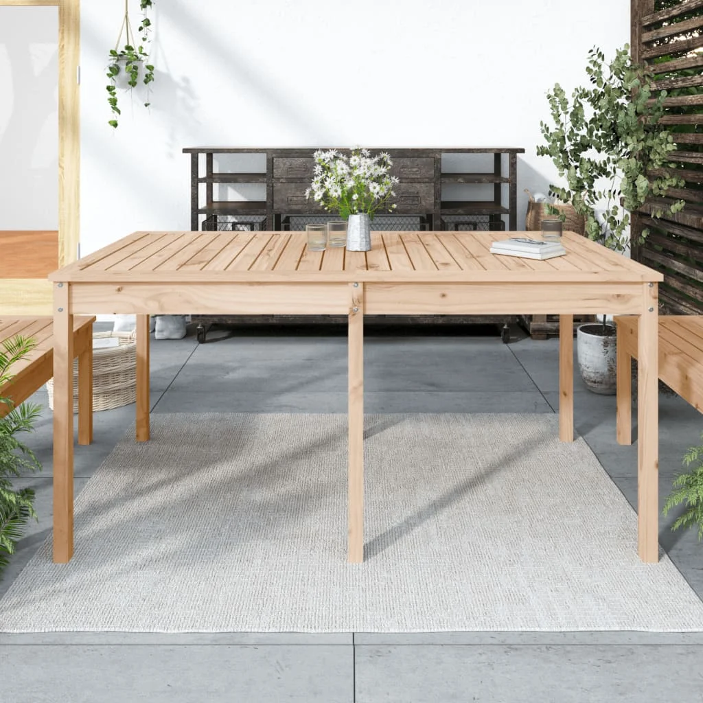 Table de jardin 159,5x82,5x76 cm en bois de pin massif, table de jardin d'extérieur, table de pique-nique, décoration de meubles d'extérieur