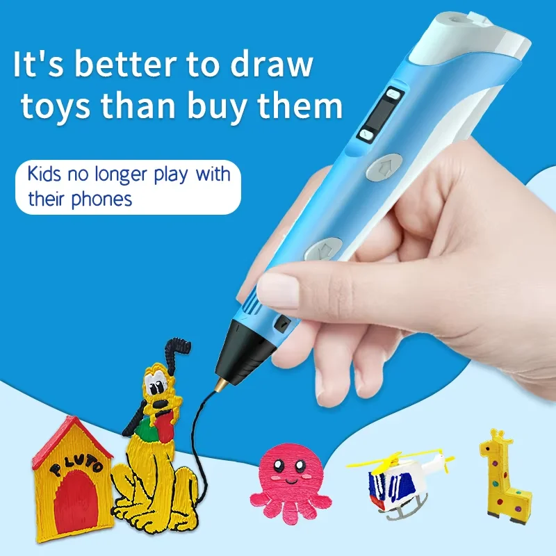 USB 3D 프린팅 펜 드로잉, PLA 어린이 3D 그래피티 드로잉 펜, 스마트 선물, DIY 아트 도구, 생일 크리스마스 선물, 9M