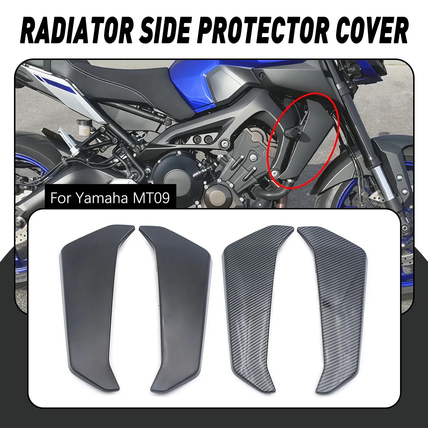 

Motorcycle Inner Radiator Side Cover For Yamaha MT09 MT-09 MT 09 2017-2020 Radiator Side Panels Protector Cover Fairing