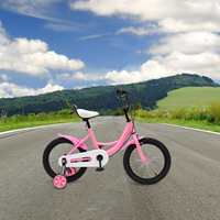 16 Inch Kid Bicycle With Training Wheels Height Adjustable For 5-8 Years Old 105cm To 135cm Children Pink/yellow/green