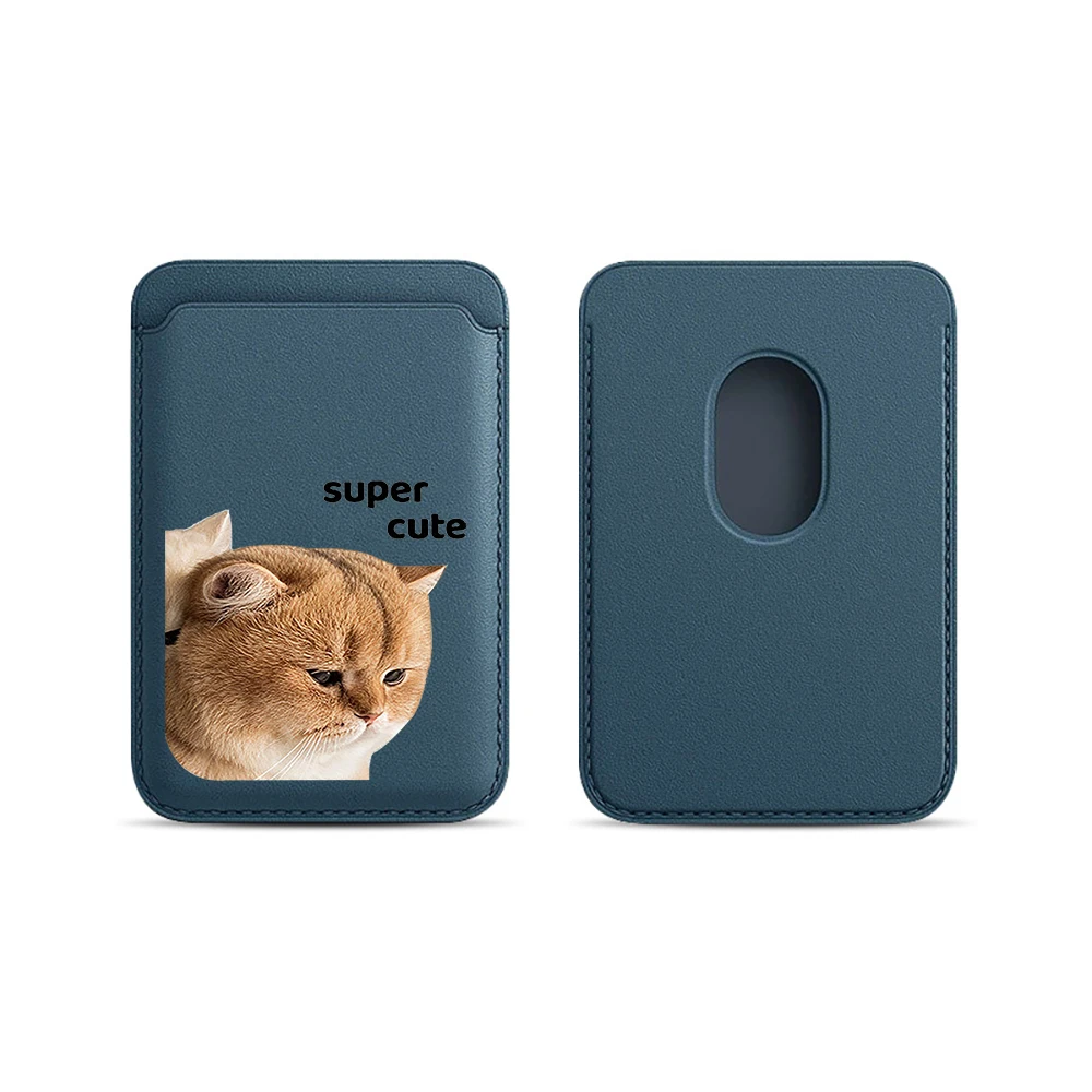 Niedliches Kätzchen-Leder-Kartenetui für Paare, Handy-Kartenhalter für Magnetische Hüllen, Geeignet für alle iPhone Magsafe Karten-Handy-Rückseiten-Taschen – Detail 7