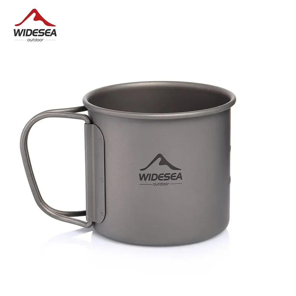 

Widesea Camping Mug Titanium Cup Tourist Tableware Picnic Utensils Outdoor Kitchen Equipment Travel Cooking Set Cookware Hiking