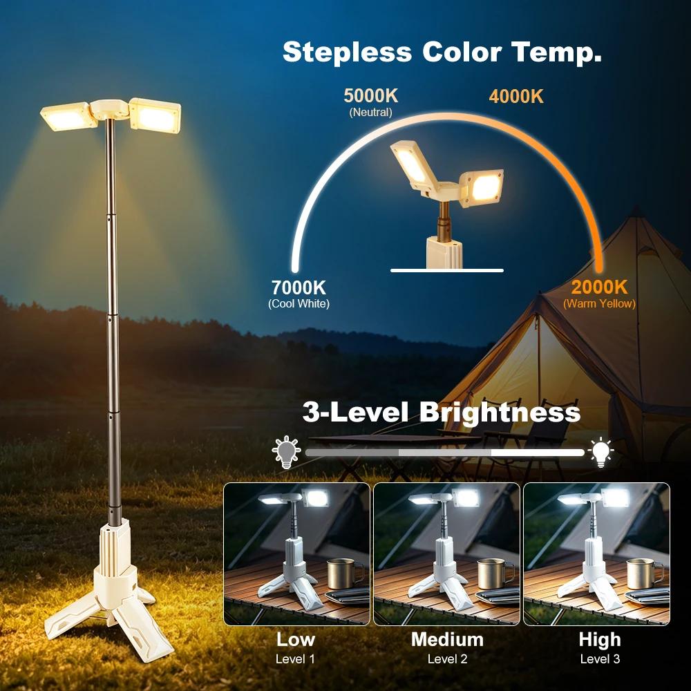 POVTOR White Outdoor Camping Light Handheld Campong Lamp Suitable for Wilderness Camping & Adventures