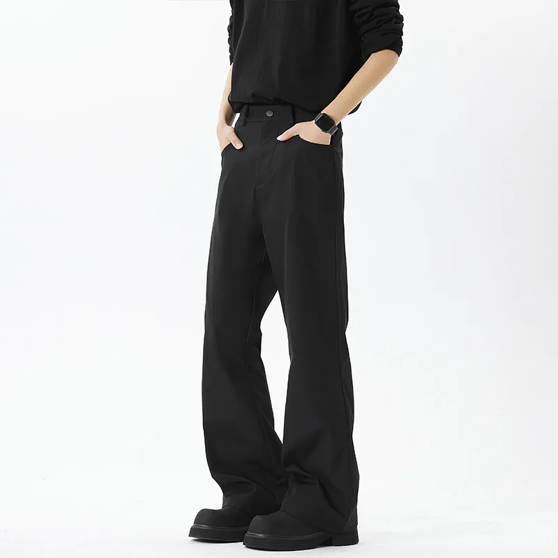 Plus Size Men's Straight Wide Leg Pants Summer Lightweight Drapey Trousers Solid Color Breathable Casual Cleanfit Streetwear 5XL