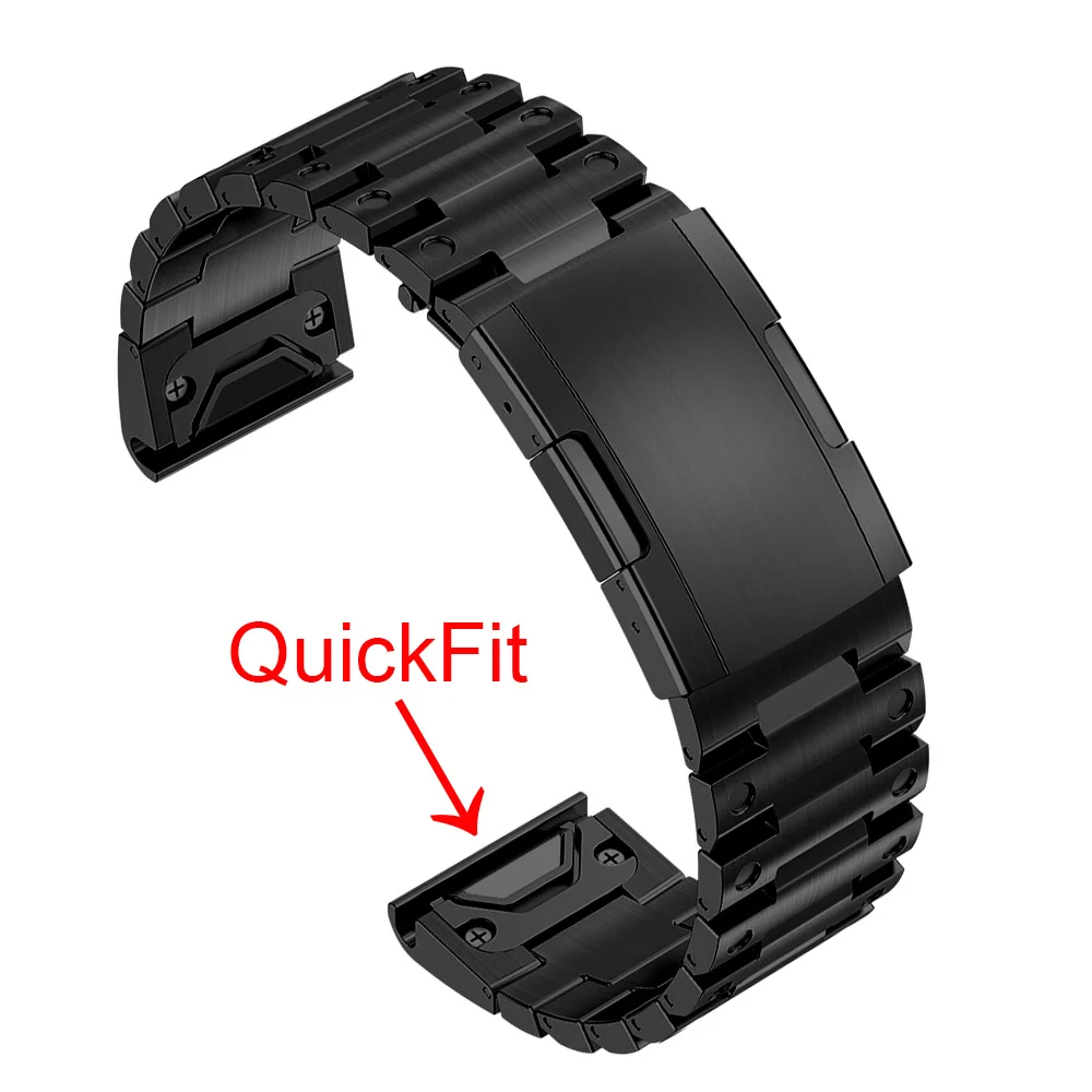 

QuickFit 22 26mm Band For Garmin Fenix 7X 6X 5X 7 6/ Stainless Steel Epix Gen 2 MARQ FR 955 Descent/TACTIX Metal Strap Bracelet