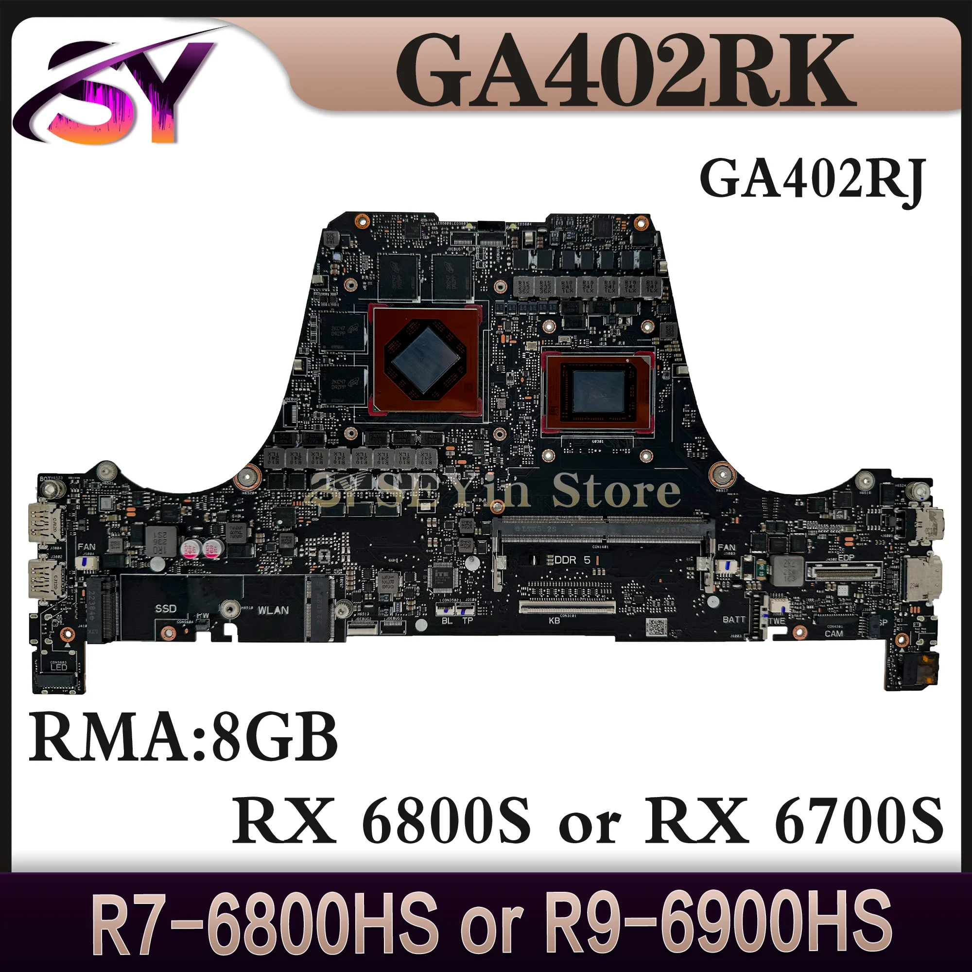 GA402R Mainboard For ASUS ROG Zephyrus G14 (2022) GA402 GA402RK GA402RJ Laptop Motherboard R7-6800H R9-6900H RAM-8GB