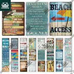 Putuo Decor Beach Slogan Vintage Tin Sign Plaque Metal Wall Art Poster for Pub Bar House Surf Club Retro Iron Paintings