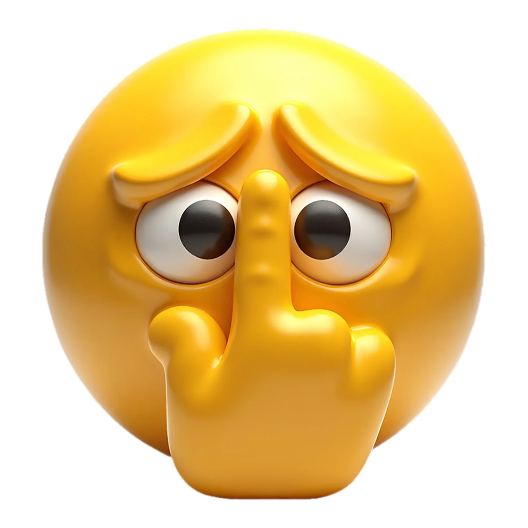 1pc Funny Middle Finger Magnet. Glossy Yellow Face with Bold Eyes. Strong Magnet for Fridge, Office & Party Decor