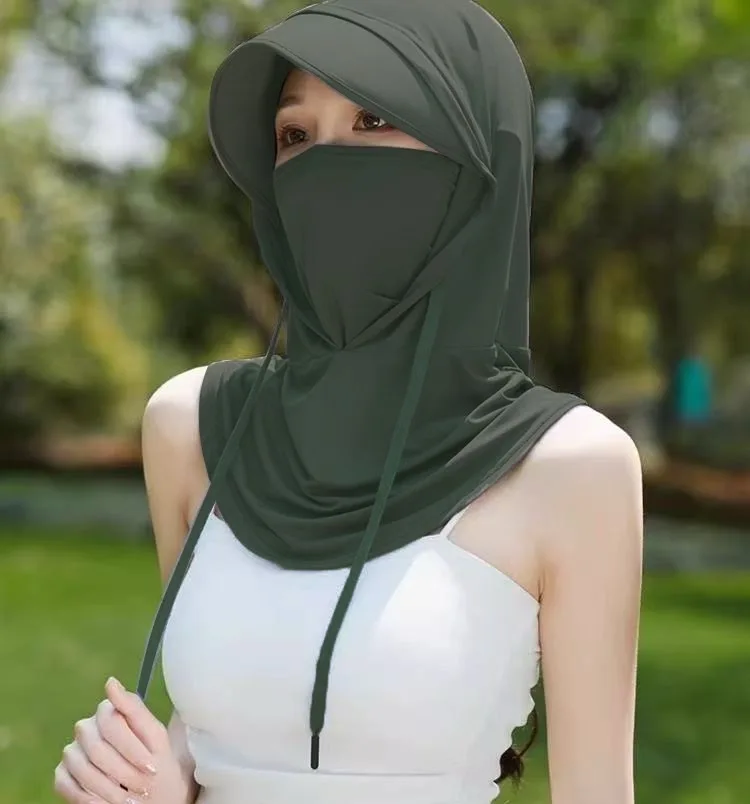 Summer UV Protection Face Mask Ice Silk Scarf Neck Gaiter for Cycling Outdoor Travel Sunscreen Breathable Sun  for Men Women