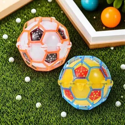 2pcs Luminous Jumping Football For Kids Fine Workmanship Music Light Bouncing Ball Electric Soccer Fun Indoor Outdoor Play Party