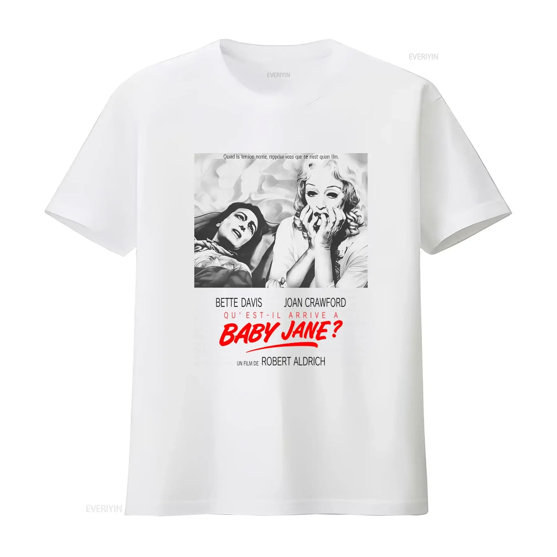 Classic Movie Poster T Shirt What Ever Happened to Baby Jane Featuring Bette Davis Joan Crawford vintage Washed homme Stretched