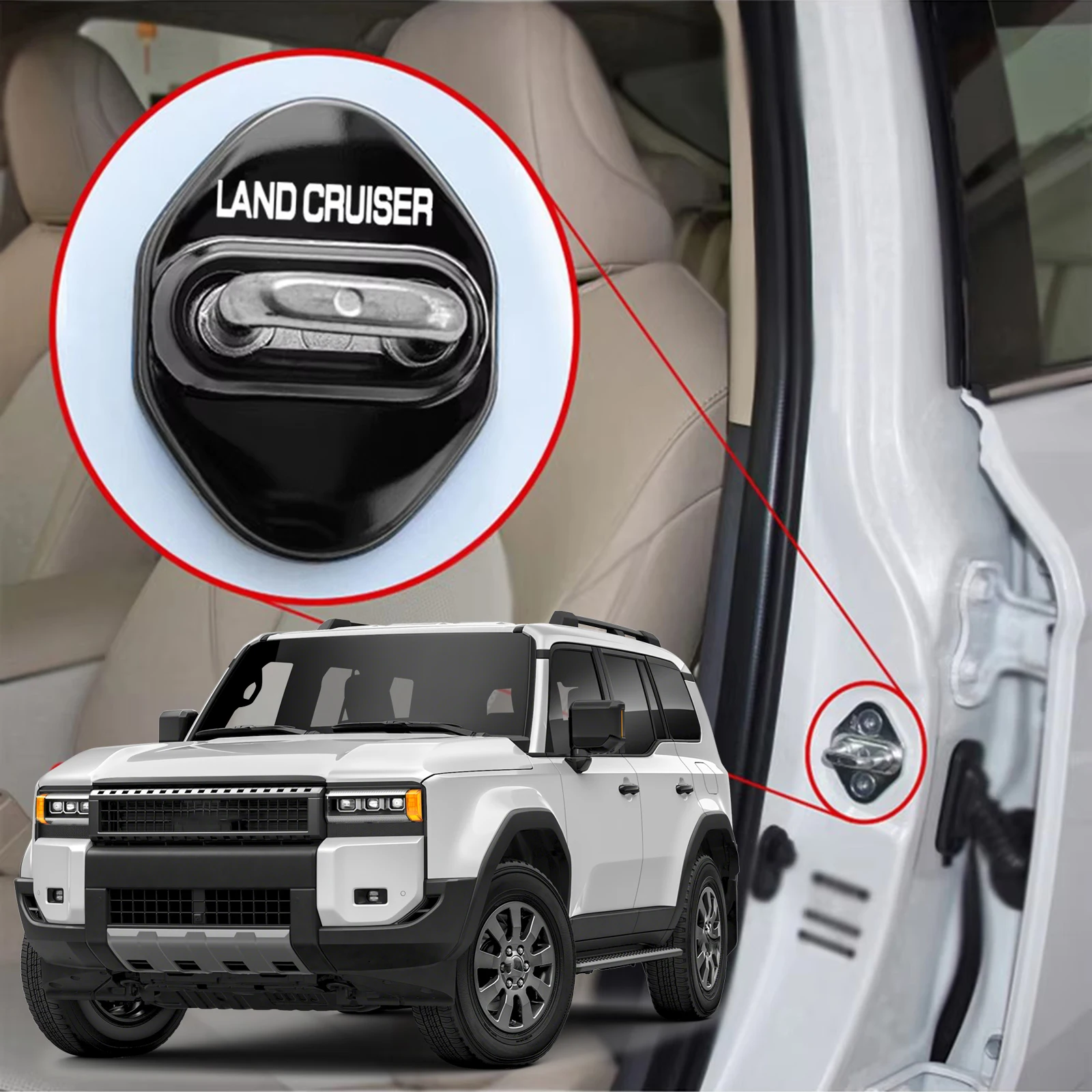

FOR New Land Cruiser 250 Rankle 250 TRJ250W GDJ250W 2024 Car Door Lock Protective Cover Case Anti-rust Sticker Decoration 4pcs