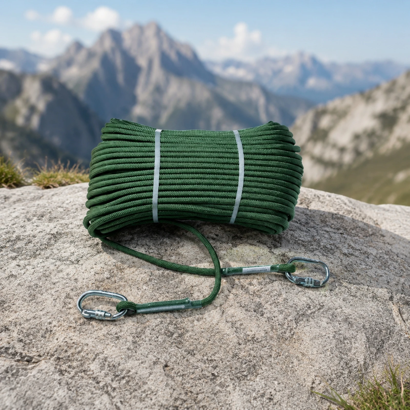 Braided Polyester Safety Rope High Tensile Strength Safety Rope with Snap Hooks Vertical Safety Line Assembly Abrasion Resistant