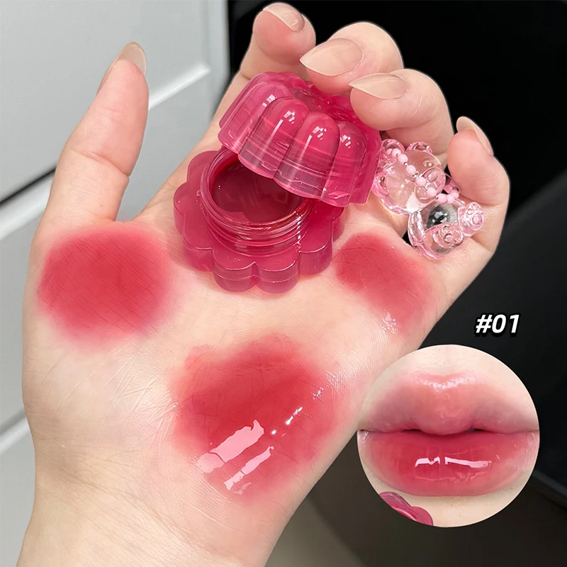 QIBEST-brillo de labios hidratante, Gel de doble uso para labios y mejillas, gelatina con brillo de agua, colorete colorido para mejillas y labios, crema para manchas de labios