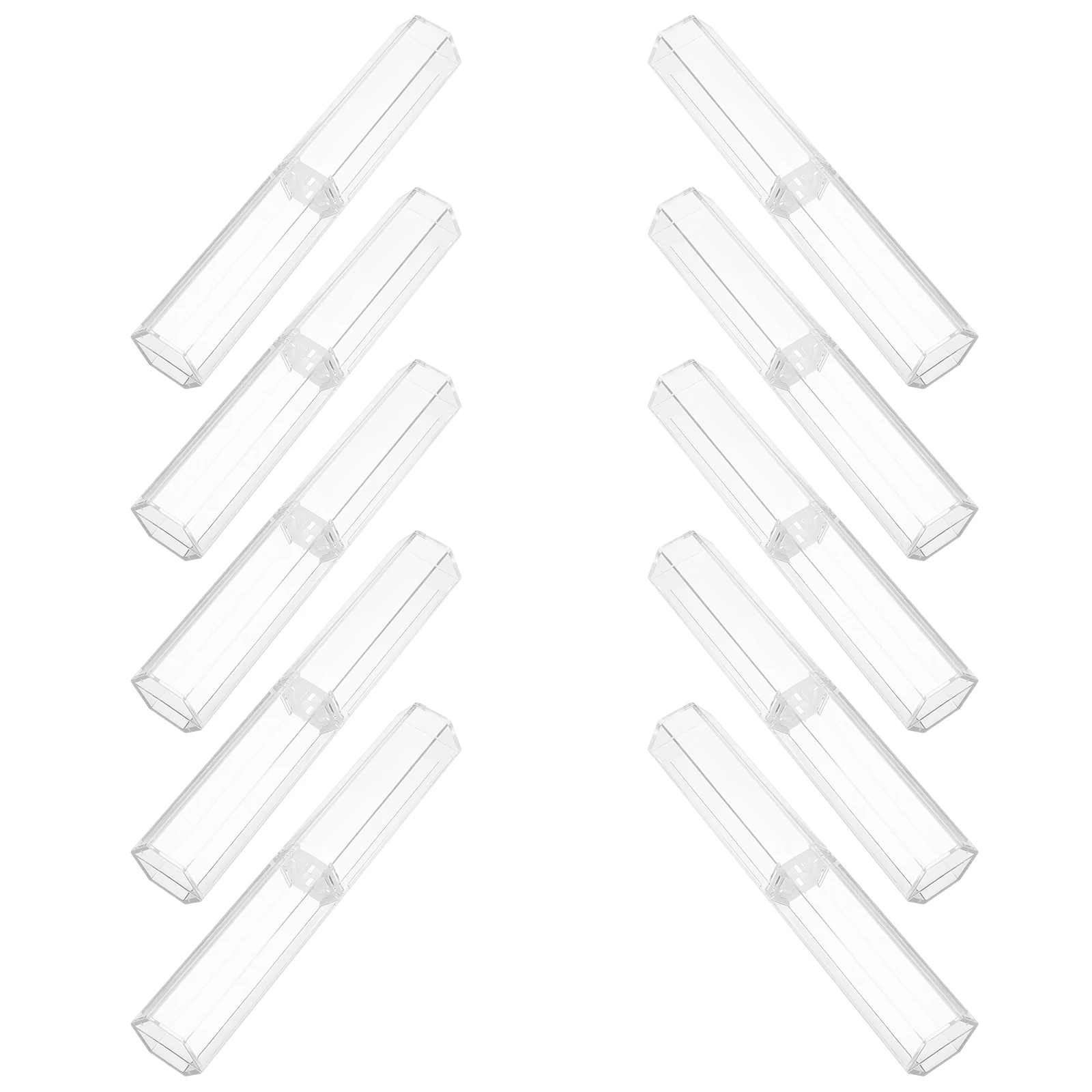 

10pcs Pen Box Clear Transparent Storage Transparent Packaging Box Case for Pens Writing Instruments Stationery Gift Packaging