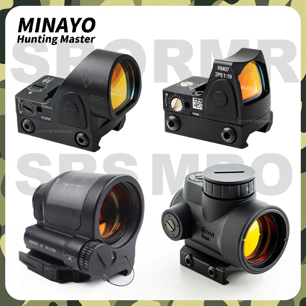 Tactical RMR/SRO/MRO/SRS Red Dot Reflex Sight for Glock Pistol&Hunting Rifle Gun Mini Red Dot Sight W/ 20mm Picatinny Rail Mount