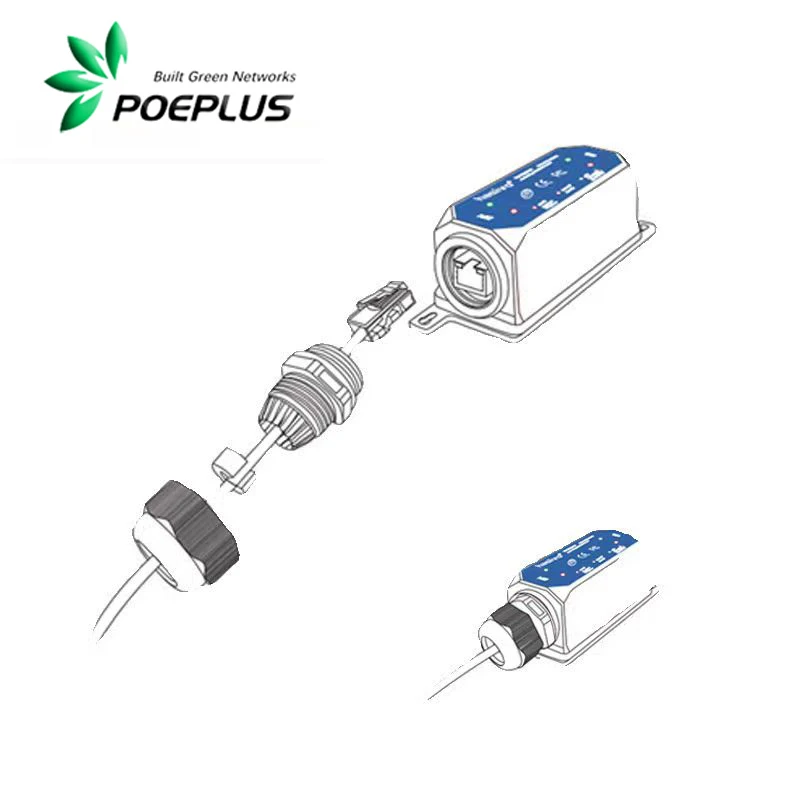 Estensore POE esterno da 2,5 Gigabit 120W, staffa POE impermeabile IP67, 100M/1000M/2500M/10G opzionale, custodia in metallo