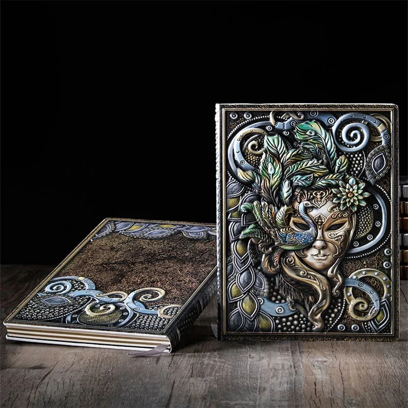 A5 Hardcover Notebook Vintage Legend Character Embossed Diary PU Notepad Travel Planner Journals Office School Stationery