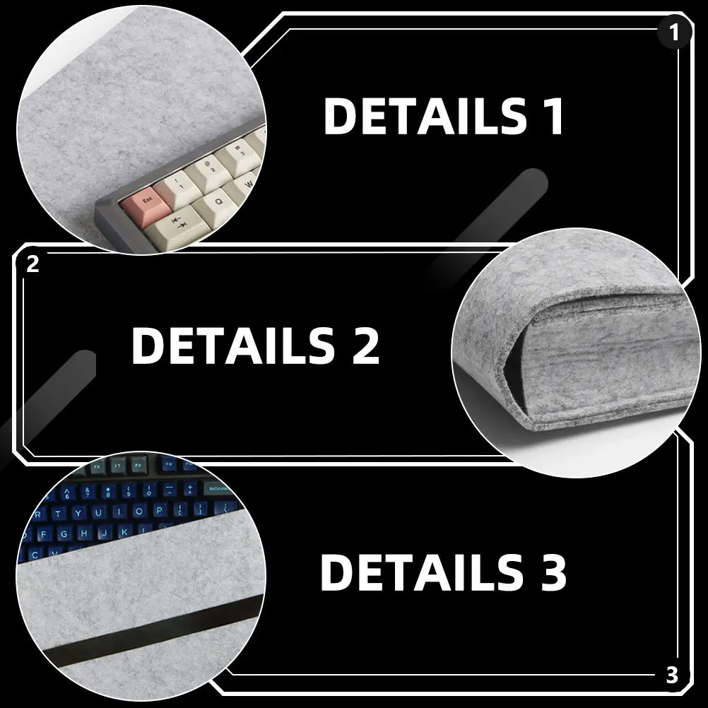 Mechanical Keyboard Storage Bag 61 Keys Thickened PU Material Wear Resistant Dustproof Keyboard Case Organizer Protective