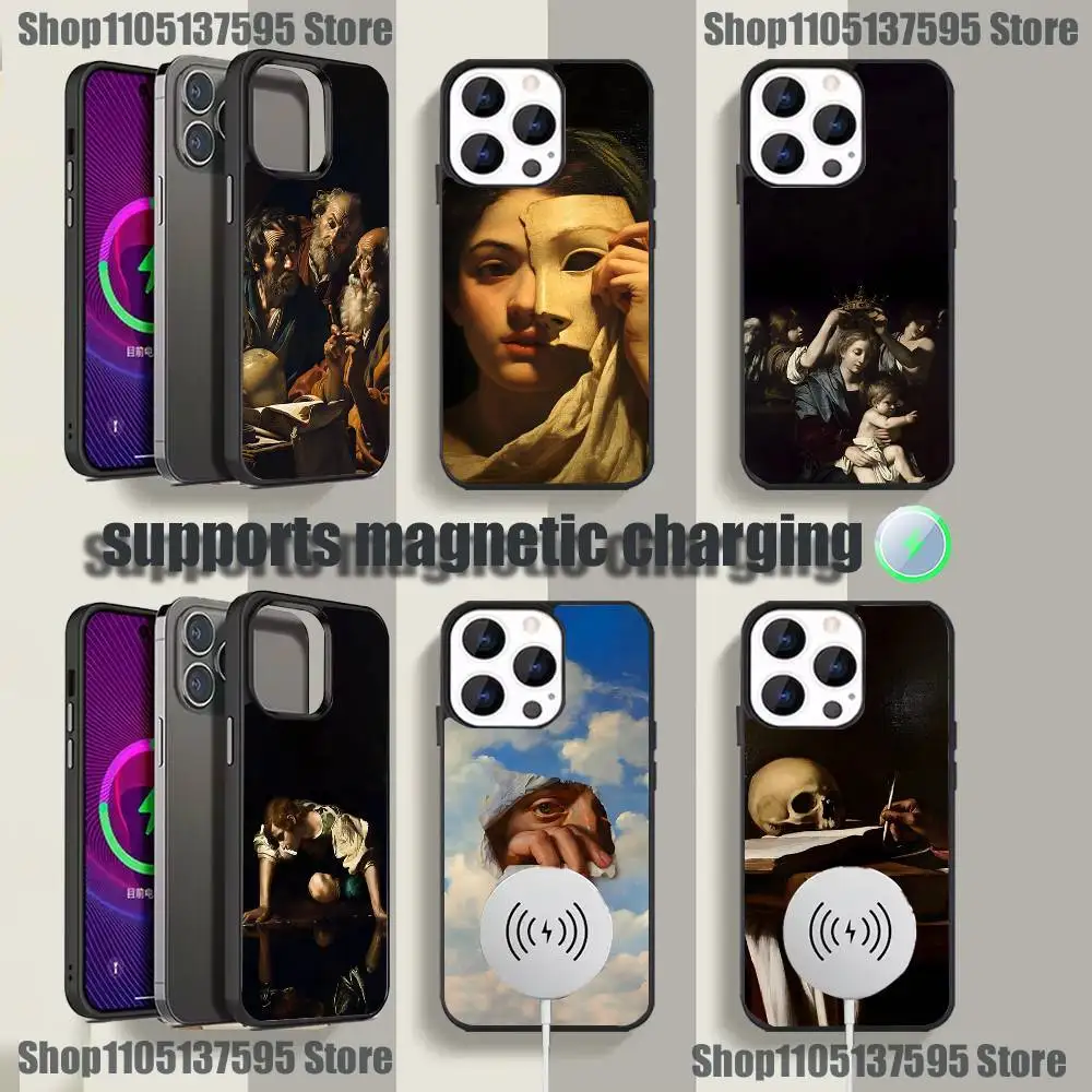 

Чехол для телефона Caravaggio Paintings для iPhone 17,16,15,14,13,12,11,Pro,Max,Plus,Mini,SE4,E с магнитной беспроводной зарядкой Magsafe
