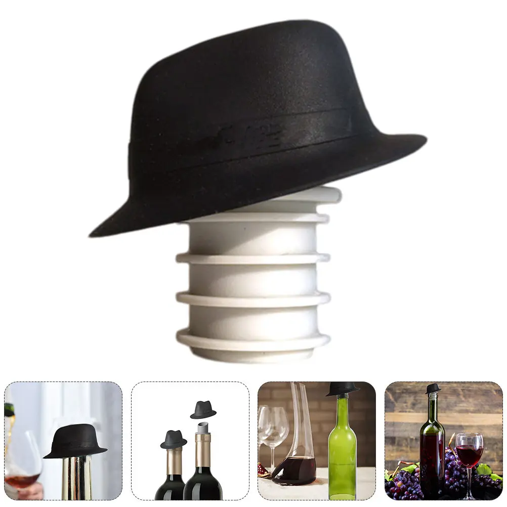 1Pcs Premium Silicone Bowler Hat Wine Stopper Vacuum Sealing Bottle Plug for Wine Beer Oil Soda Maintains Bubbles