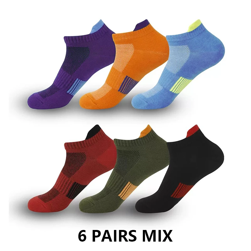6/12 زوجًا من الجوارب الرياضية الخارجية للرجال، جوارب رياضية مريحة ومسامية، مناسبة للجري والمشي لمسافات طويلة والملابس الترفيهية #1
