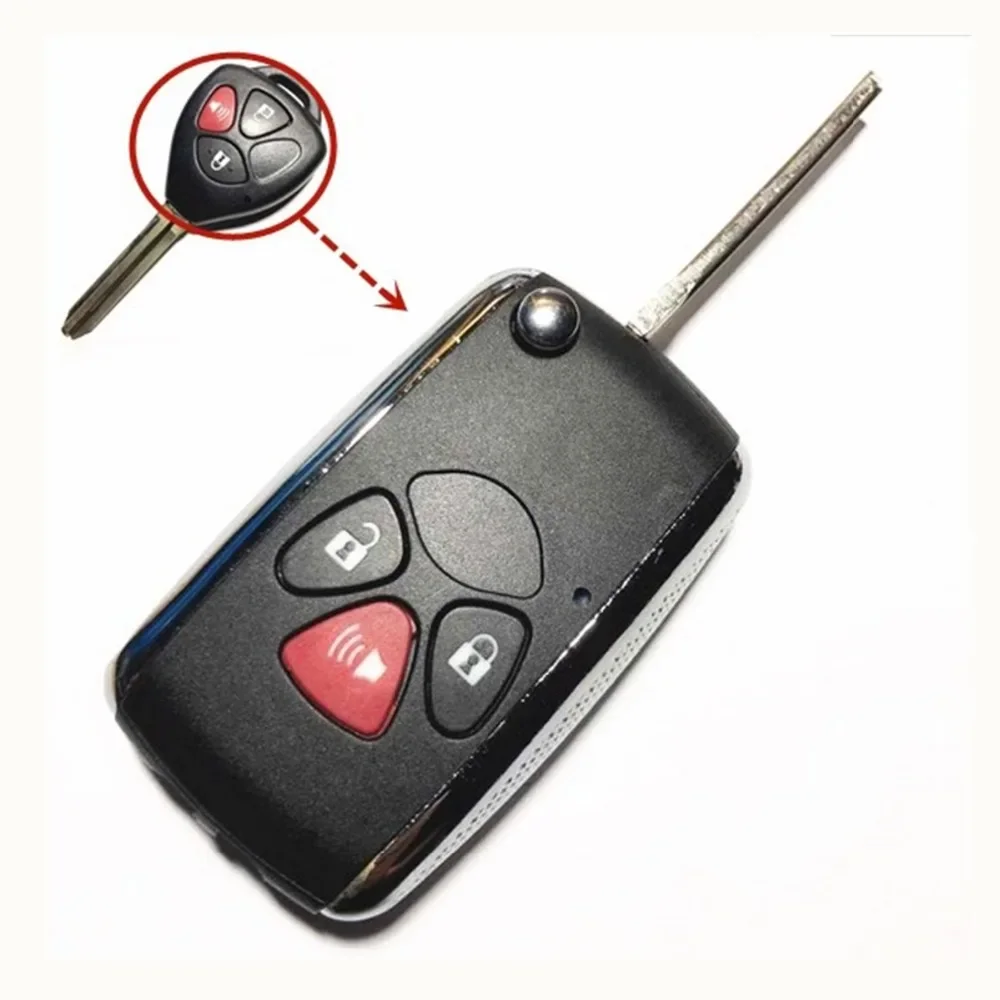 3 Button Modified Flip Car Key Shell Remote Fob Case Cover for Toyota Camry Avalon Corolla Matrix RAV4 Yaris Scion TOY43 Blade