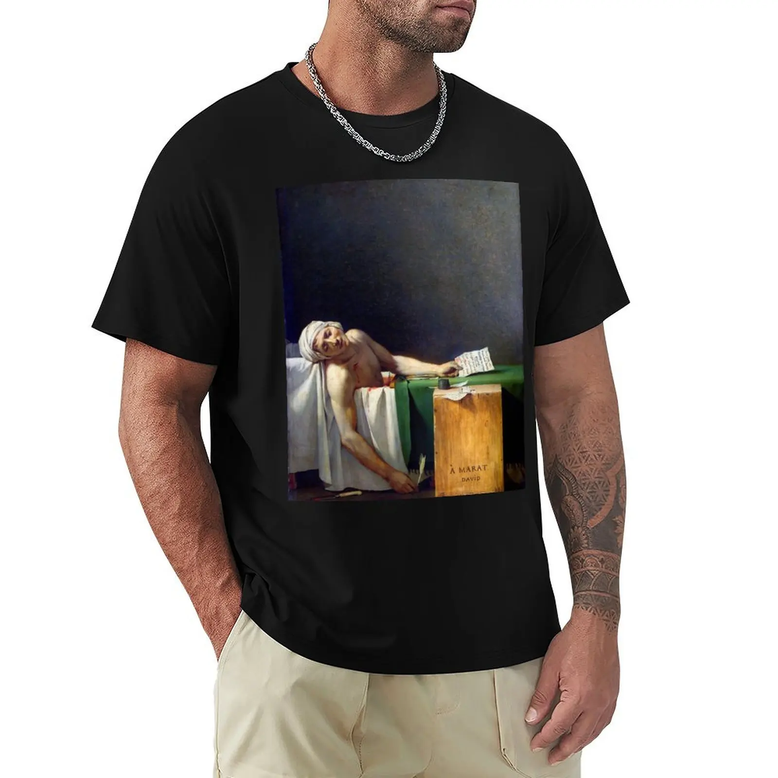 

The Death of Marat by Jacques-Louis David T-Shirt summer clothes blue lock valentines boutique clothes plus sizes men t shirt