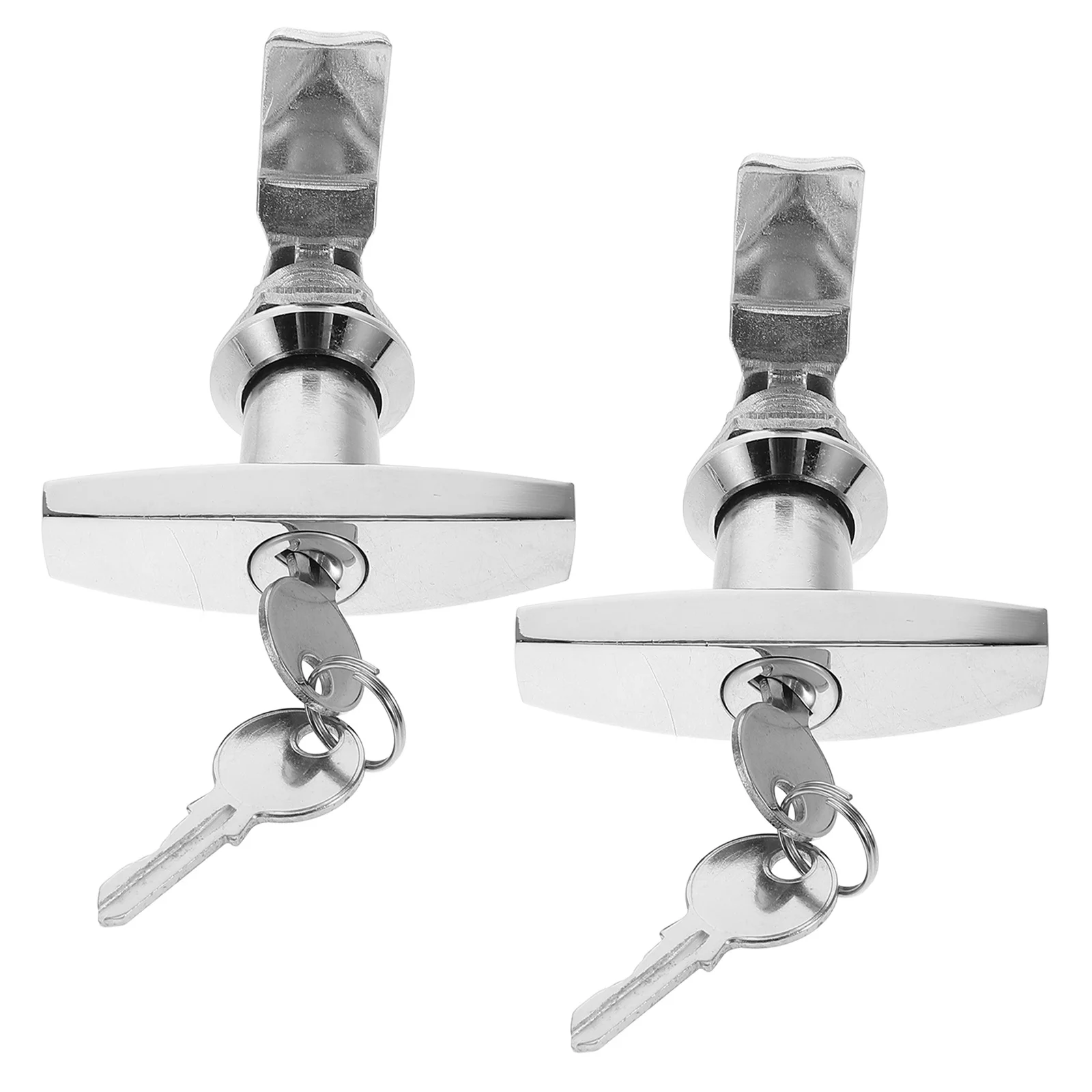 

2Pcs Zinc Alloy T Handle Door Lock Rv Trailer Cabinet Toolbox Electrical Cabinet Storage Security Keys Garage Door Lock