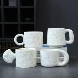 Shell Ceramic Water Cup European Color Coffee Mug Home Breakfast Milk Mug Afternoon Camellia Tea Cup Tea Set Accessories Gifts