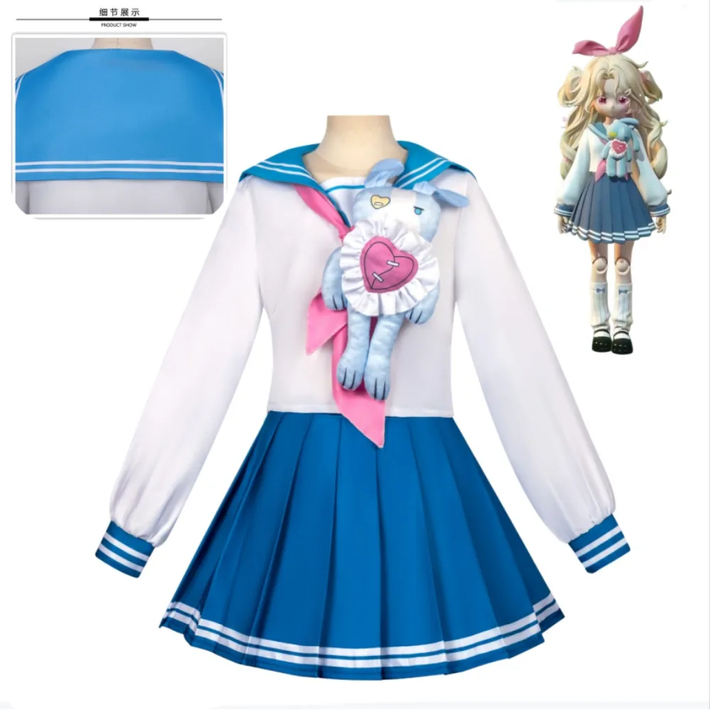 

Eggy Party Dorothy Transfer Student Cosplay Costume JK Dress with Rabbit Heart Accessories Game Halloween Comic Con Outfit