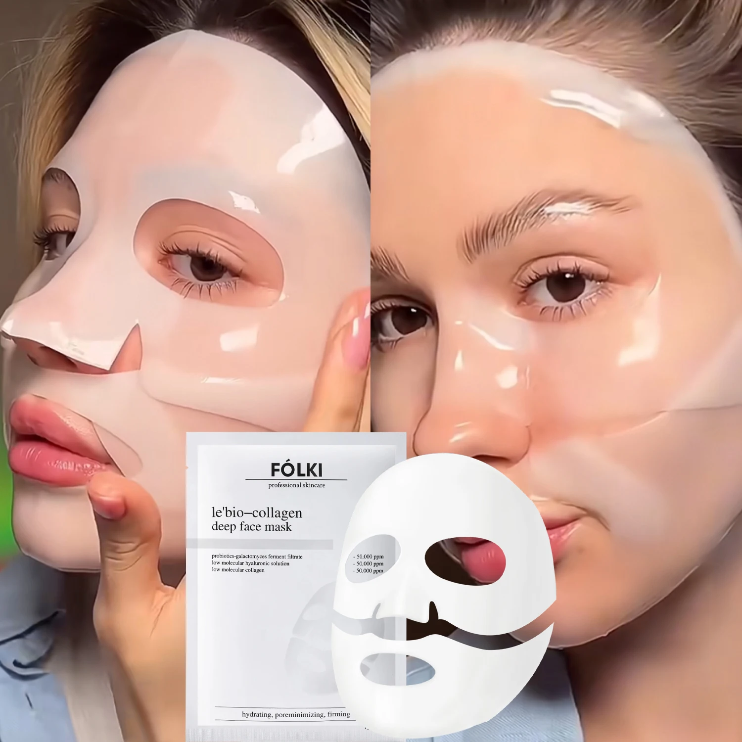 10Pcs Bio Collagen Face Mask Shrink Pores Deep Hydrating Moisturizing Split Mask Firming Nourish Brighten Facial Skin Care Mask - Image 5