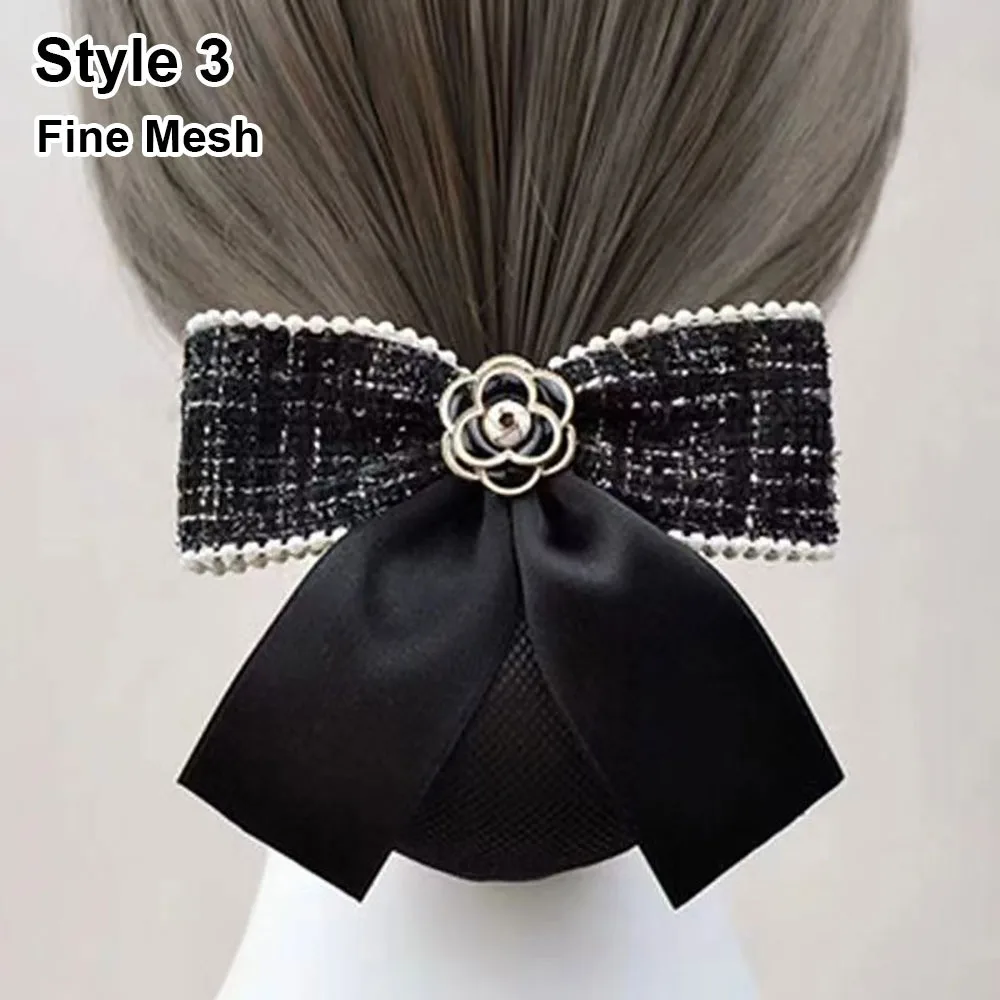 1Pcs Durable Bun Snood Mesh Flower Bowknot Fine/Loose Mesh Professional Crochet Bow Net Headwear Net For Lady Women
