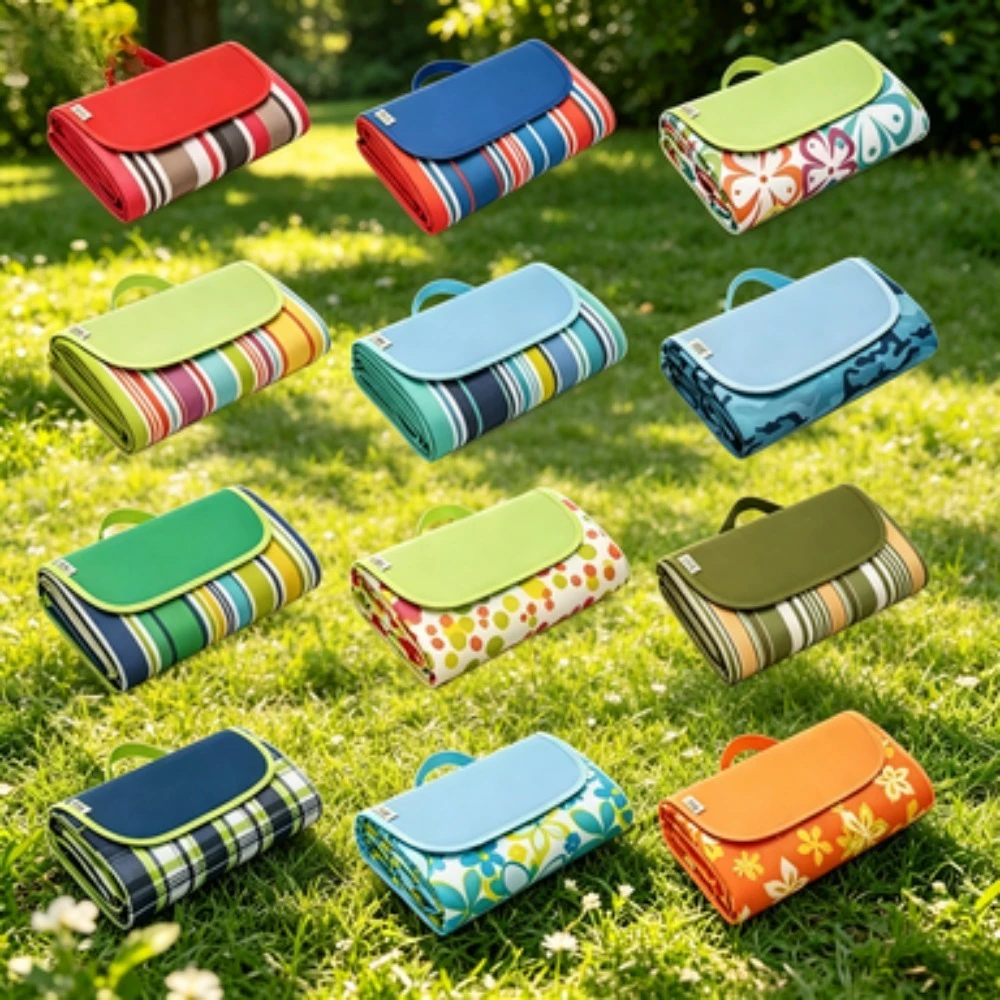 Oxford Cloth Outdoor Picnic Mat Foldable Backpack Design Moisture Proof Lawn Beach Tent Camping Ground Mat Portable Travel