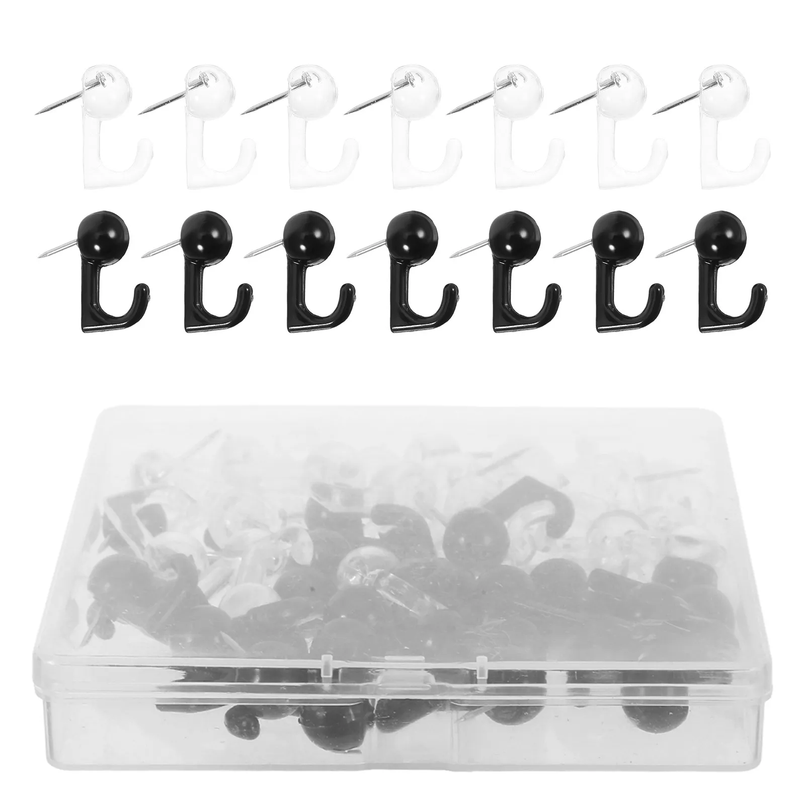 50Pcs Thumbtacks Multi-Function Push Pins for Office School Training Room Cork Bulletin Board Hooks for Hanging Photos Keys