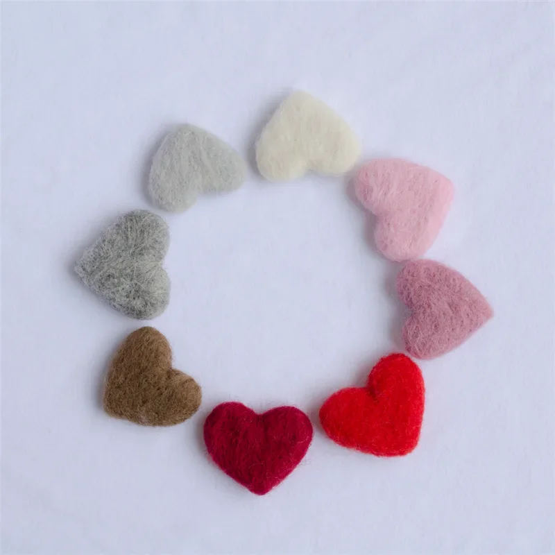 5pcs Mohair Wool Heart Newborn Photography Props Handmade Crafts DIY Photo Props Accessories Baby Felt Love Heart Fotografia