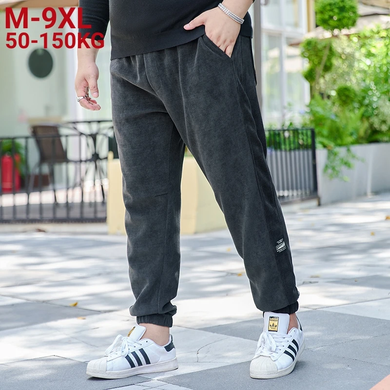 

Large Size 9xl 8xl Men Corduroy Sweatpants Joggers Warm Thick High Quality Streetwear Harem Pants Winter Brand Jogger Trousers