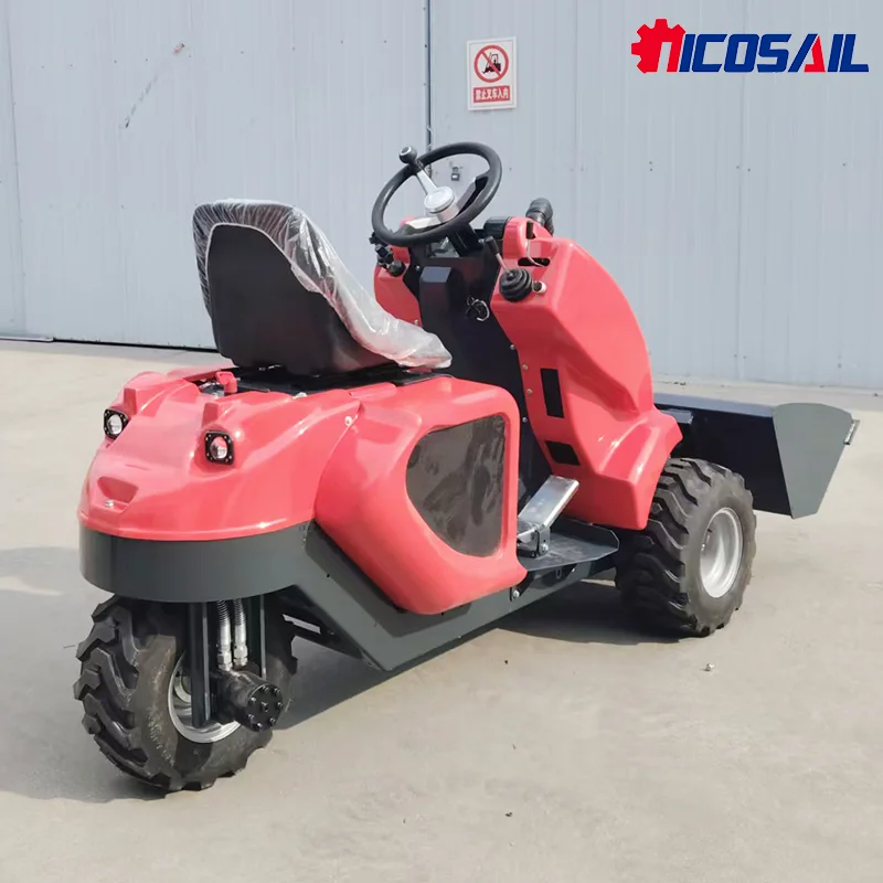 Minicargador vertical de 3 ruedas de alto rendimiento con cargador deslizante frontal