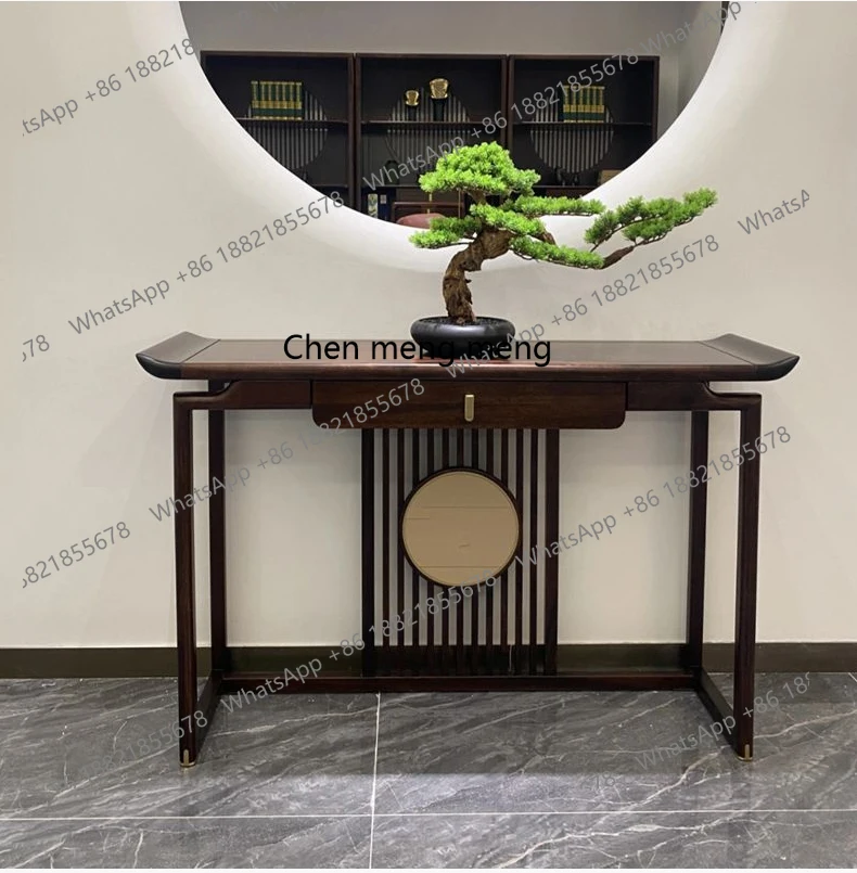 New Chinese entrance table All solid wood entrance table Modern simple view table